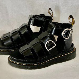 DR. MARTEN Women’s Mackaye Black Leather Platform Sandals  UK5 US7 EU38